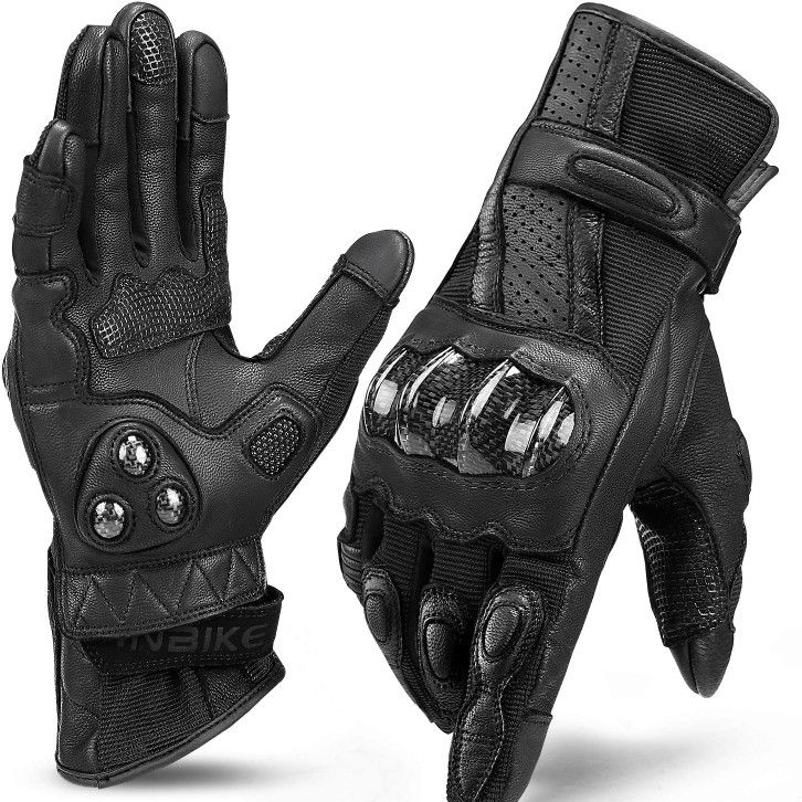 Carbon-Style Full Finger Motorcycle Riding Gloves – One Size