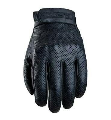 Black Perforated Full-Finger Motorcycle Riding Gloves – One Size